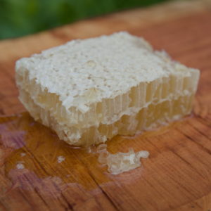 natural cut comb honey from chemical free beehives bees not fed with sugar syrup.